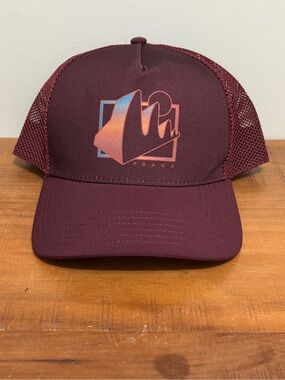 Prana Maroon Mesh Trucker Hat with Gradient Logo